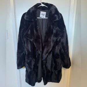 BB Dakota Women's Dark Faux Fur Teddy Jacket